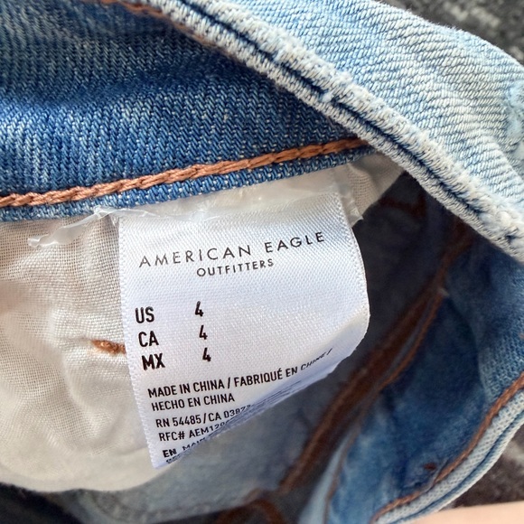 American Eagle Outfitters Light Blue Patchwork Denim Shorts - Picture 3 of 3